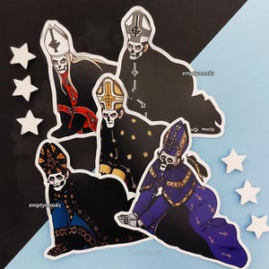 Ghost Baby Girl Stickers - Papa Emeritus, Papa Primo, Papa Secondo, Papa Terzo, Cardinal Copia, Papa Perpetua