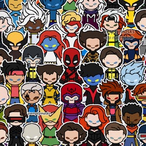 X-Men Sticker - Deadpool, Wolverine, 97, Cable, Zyklop, Mystique, Nightcrawler, Storm, Magneto, Xavier, Phoenix, Iceman, Morph, Gambit