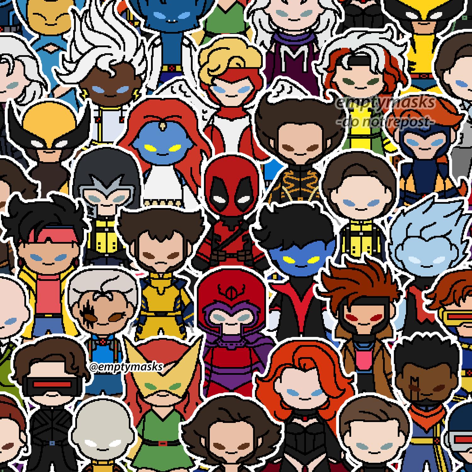 X-Men Stickers - Deadpool, Wolverine, 97, Cable, Cyclops, Mystique, Nightcrawler, Storm, Magneto, Xavier, Phoenix, Iceman, Morph, Gambit