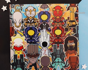 Ultrakill 210mm Square Print - V1, V2, Gabriel, Minos Prime, Sisyphus, Mindflayer, Ferryman, Mirage, Swordsmachine, Streetcleaner, Cerberus
