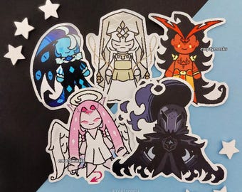 Cookie Pixel Chibi Stickers - Shadow Milk, Mystic Flour, Burning Spice, Eternal Sugar, Silent Salt