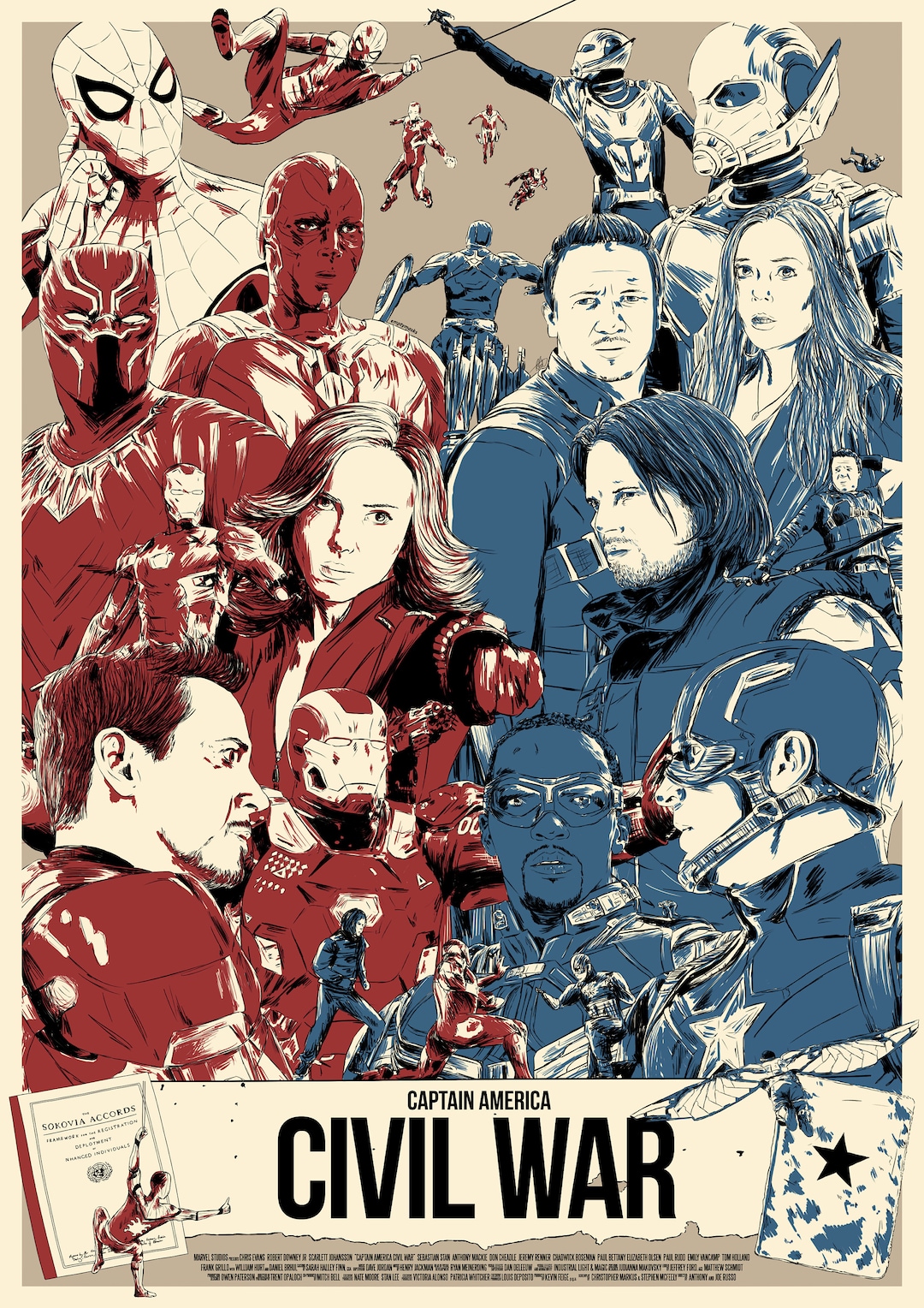 Captain America Civil War, Marvel, Avengers A4 Print Poster