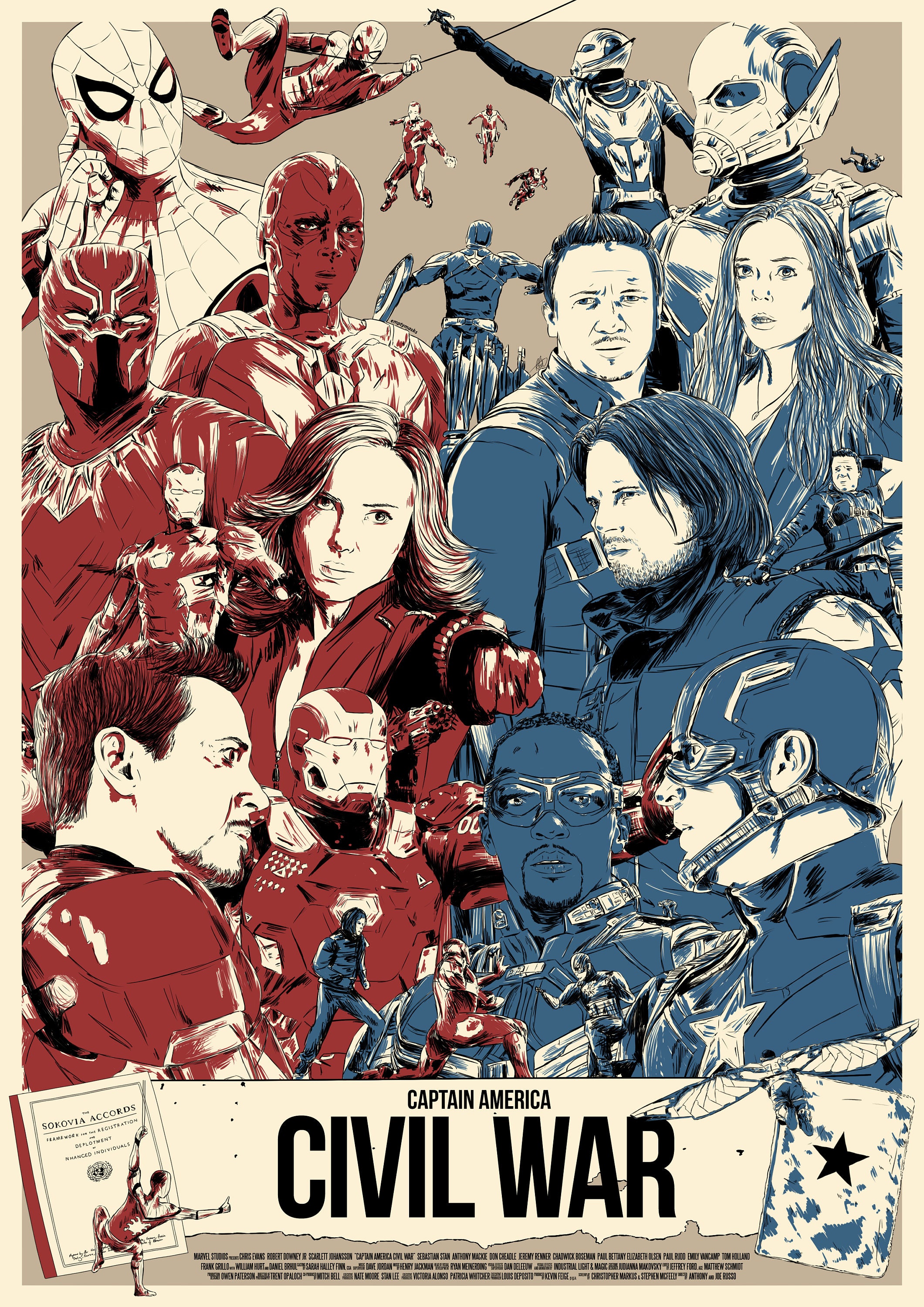 Captain America Civil War Marvel Avengers A4 Print / - Etsy