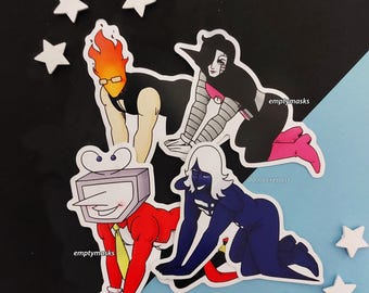 Deltarune Undertale Baby Girl Stickers - Grillby, Mettaton EX, Tenna, Rouxls Kaard