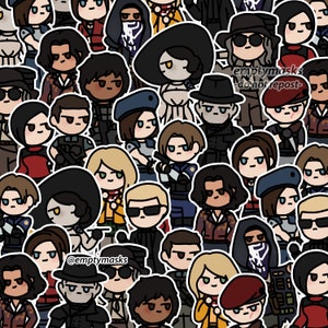 Resident Evil Chibi Stickers - Leon Kennedy, Luis Serra, Ada Wong, Jill Valentine, Lady Dimitrescu, Heisenberg, Wesker, Mr X, Chris Redfield