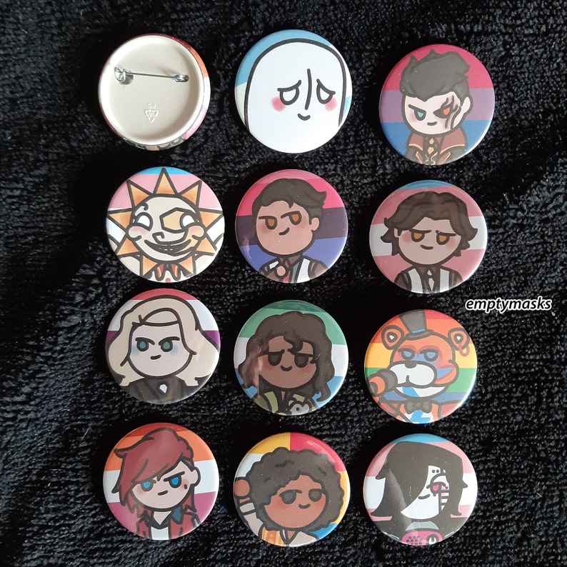 FNAF Security Breach LGBT Badges Glamrock Freddy Fazbear Etsy UK