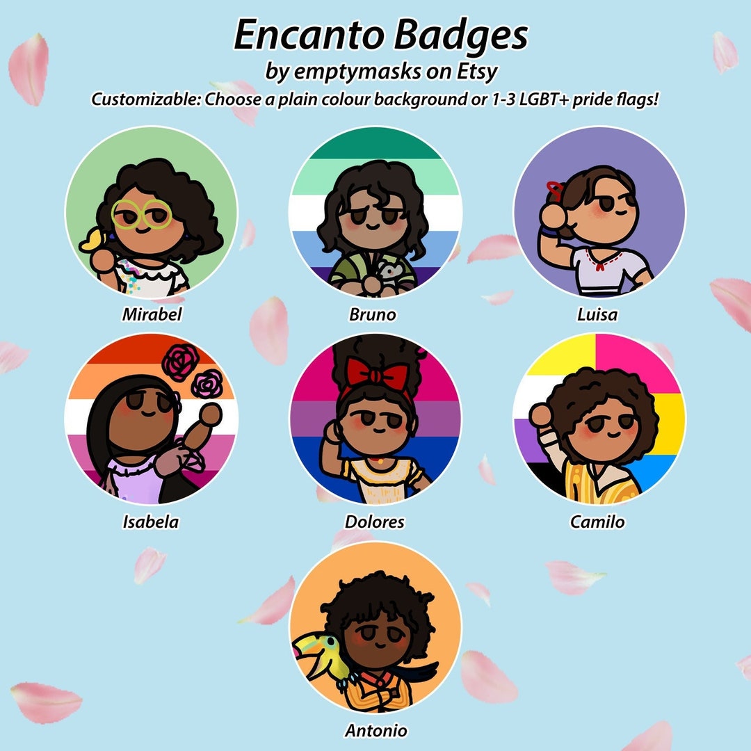 Encanto LGBT Badges Mirabel Bruno Luisa Isabela Dolores - Etsy
