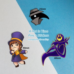 A Hat in Time - Wooden Pins, and Stickers