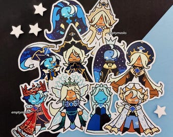Cookie Pixel Chibi Stickers - Pure Vanilla, Shadow Milk, Truthless Recluse, Sage of Truth, Fount of Knowledge, Lady in Azure
