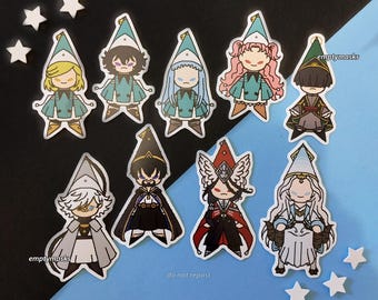 Witch Hat Atelier Pixel Chibi Stickers - Coco, Agott, Richeh, Tetia, Euini, Qifrey, Olruggio, Easthies, Beldaruit