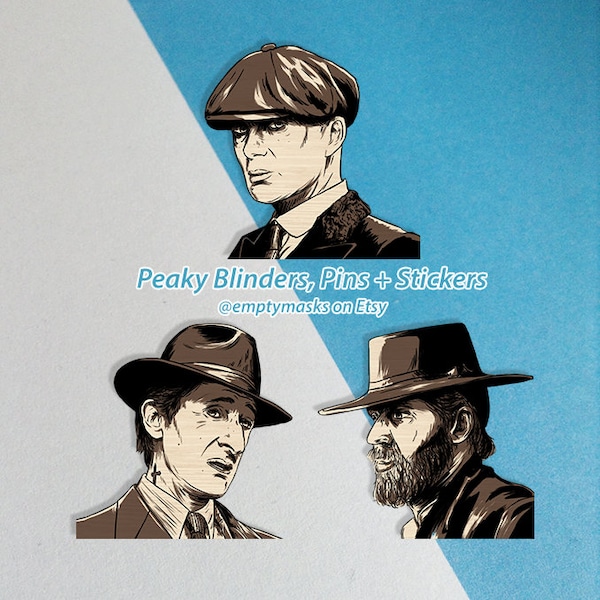 Peaky Blinders , Tommy Shelby , Alfie Solomons , Luca Changretta - Wooden Pins, and Stickers