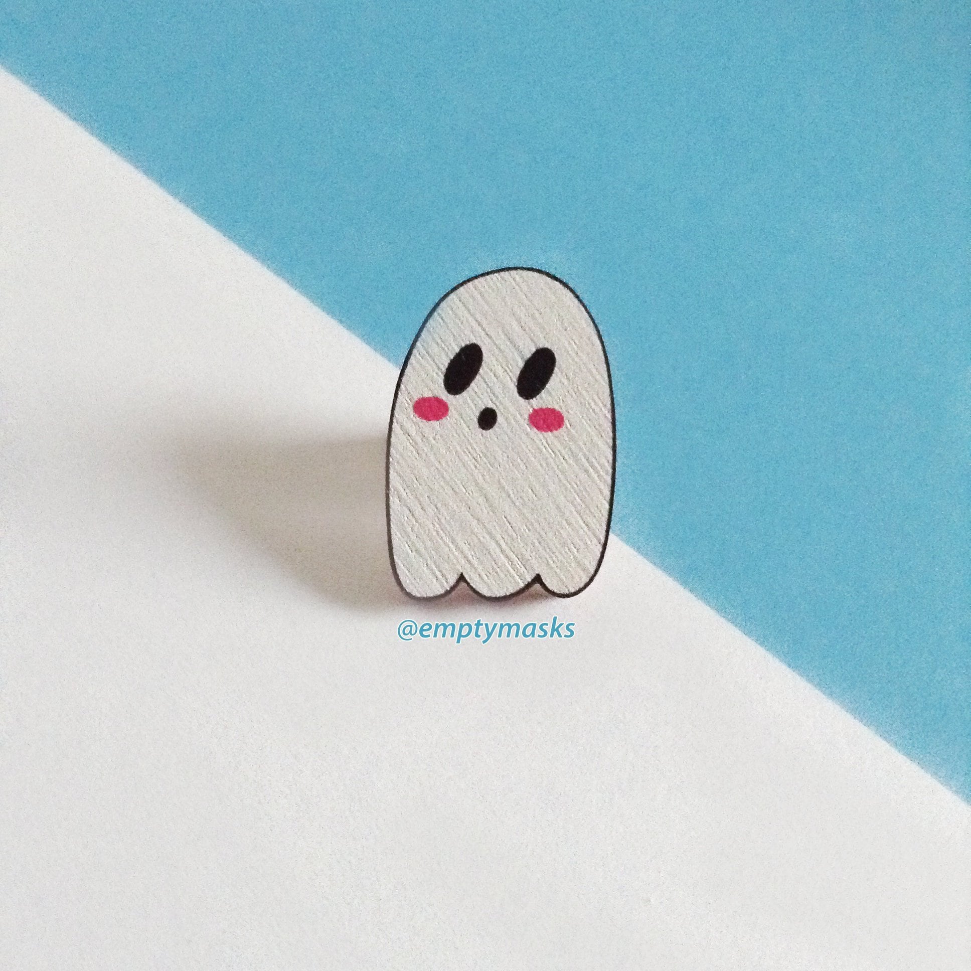Blushing Ghost Wooden Pin & Stickers Etsy