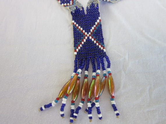 Wonderful Native American Glass Beaded Fancy Sash… - image 2