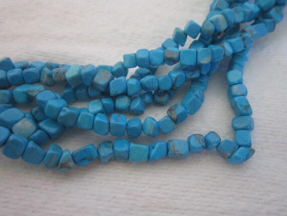 Vintage 7 Strand Turquoise Stone Beaded Necklace - image 2