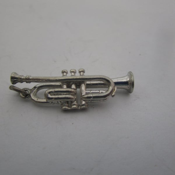 Vintage Sterling Silver Charm Figural Trumpet