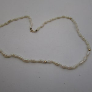 Vintage Seed Pearl & 14 K Gold Beaded Necklace