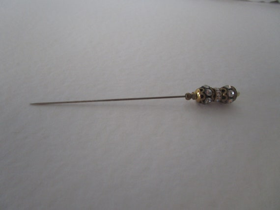 Antique Fancy Ladies Hat Pin with Rhinestones - image 1