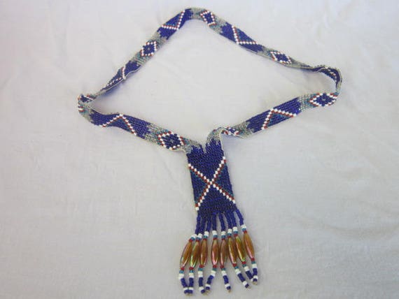Wonderful Native American Glass Beaded Fancy Sash… - image 1