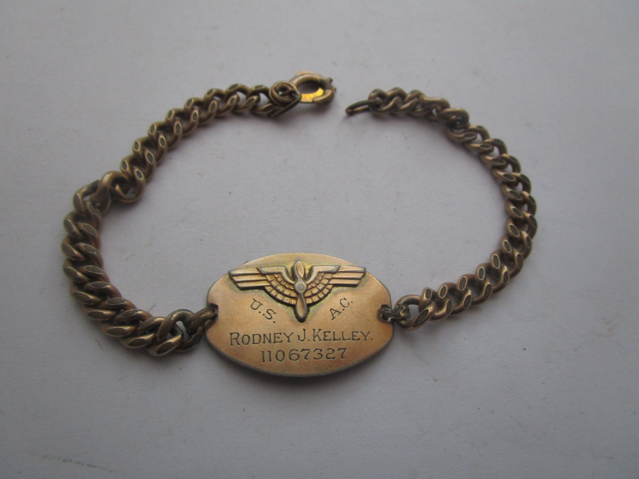 40s US ARMY IDブレスレット エンブレム 米軍 陸軍 19cm(40s US 40s US ARMY IDブレスレット エンブレム 米軍 陸軍 19cm(40s US