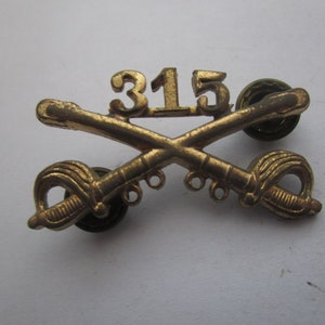 Pin con diseño de sombrero del 315.º Regimiento de Caballería del Ejército de los EE. UU., de la Primera Guerra Mundial, poco común