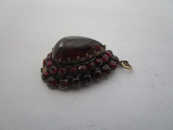 Antique Edwardian 14 K & Garnet Cluster Necklace … - image 2
