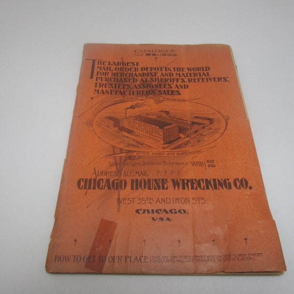 1899 Antique Catalog Chicago House Wrecking Co Tools