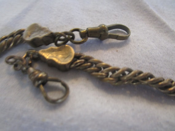 19th C Antique Victorian Pocket Watch Chain with … - image 4