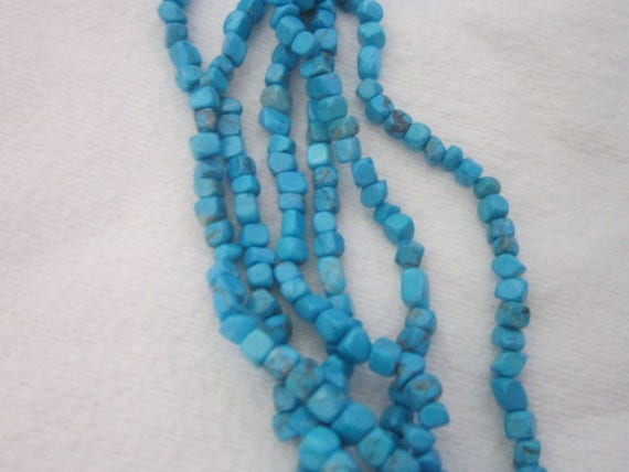 Vintage 7 Strand Turquoise Stone Beaded Necklace - image 4
