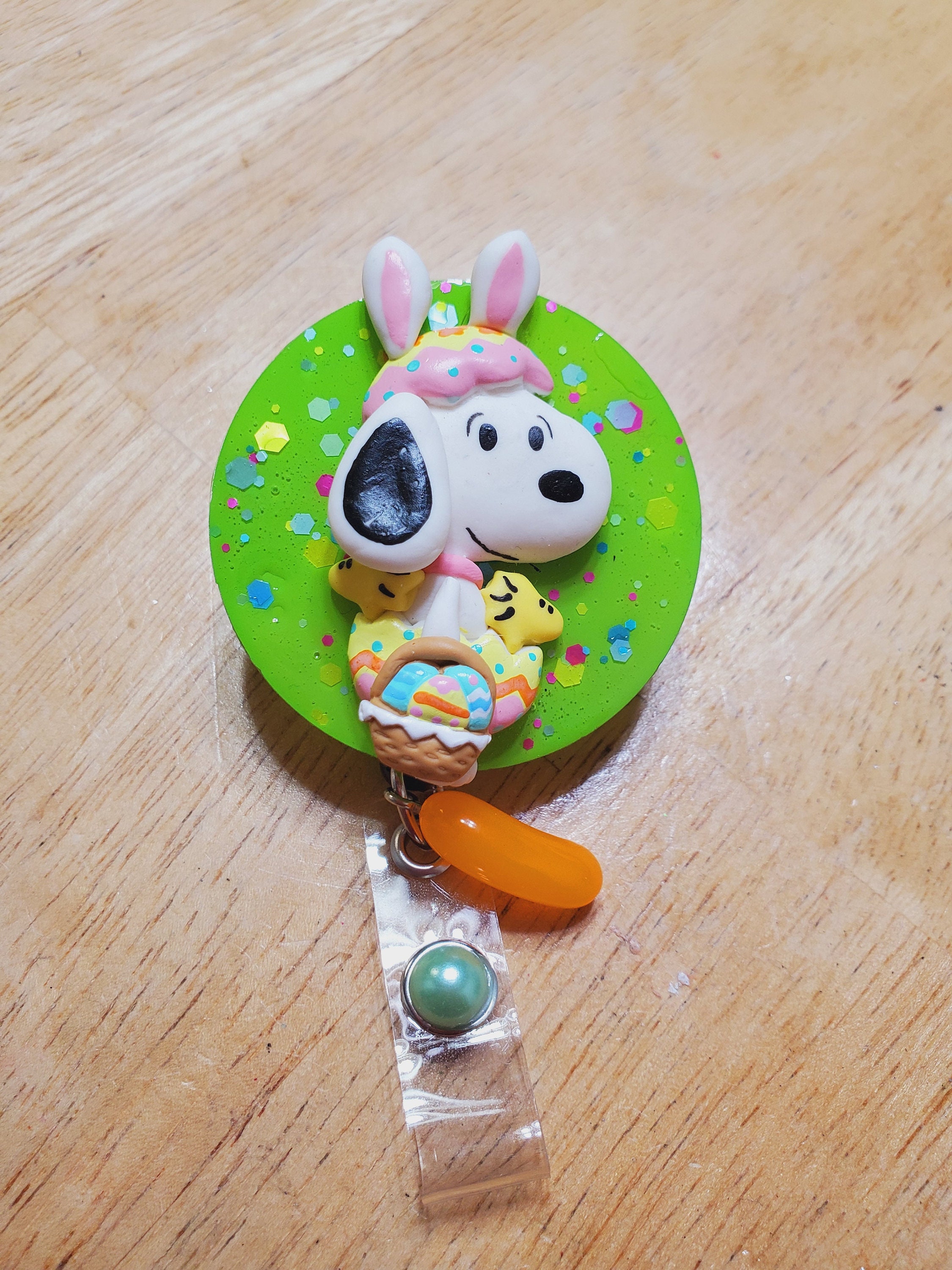 Easter Snoopy and Woodstock Inspired Badge Reel