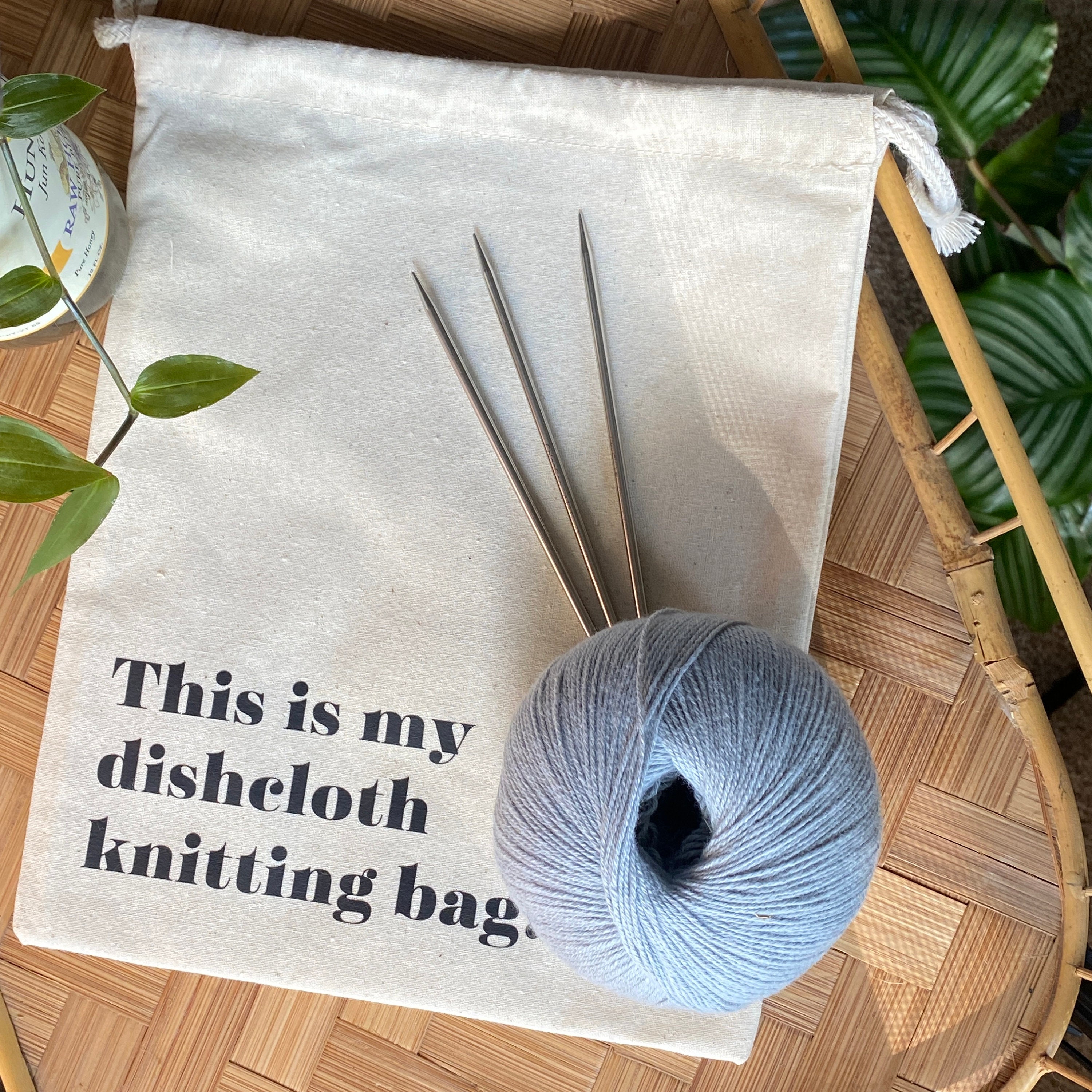 Small drawstring project bag by BK Needleworks at The Endless Skein