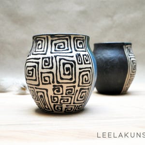 Stoneware Cup with Asian Flair, handmade, Designer Piece image 1