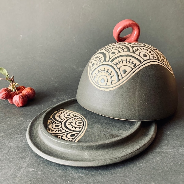Pottery Butter Dish Etsy