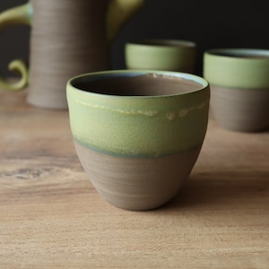 Handmade charcoal-color/dark brown tea cup, small mug, ceramic stoneware, handthrown