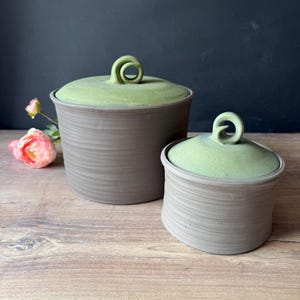 Ceramic jar with lid, sugar holder, storage container, handmade with natural forest colors, pottery, artistic and unique