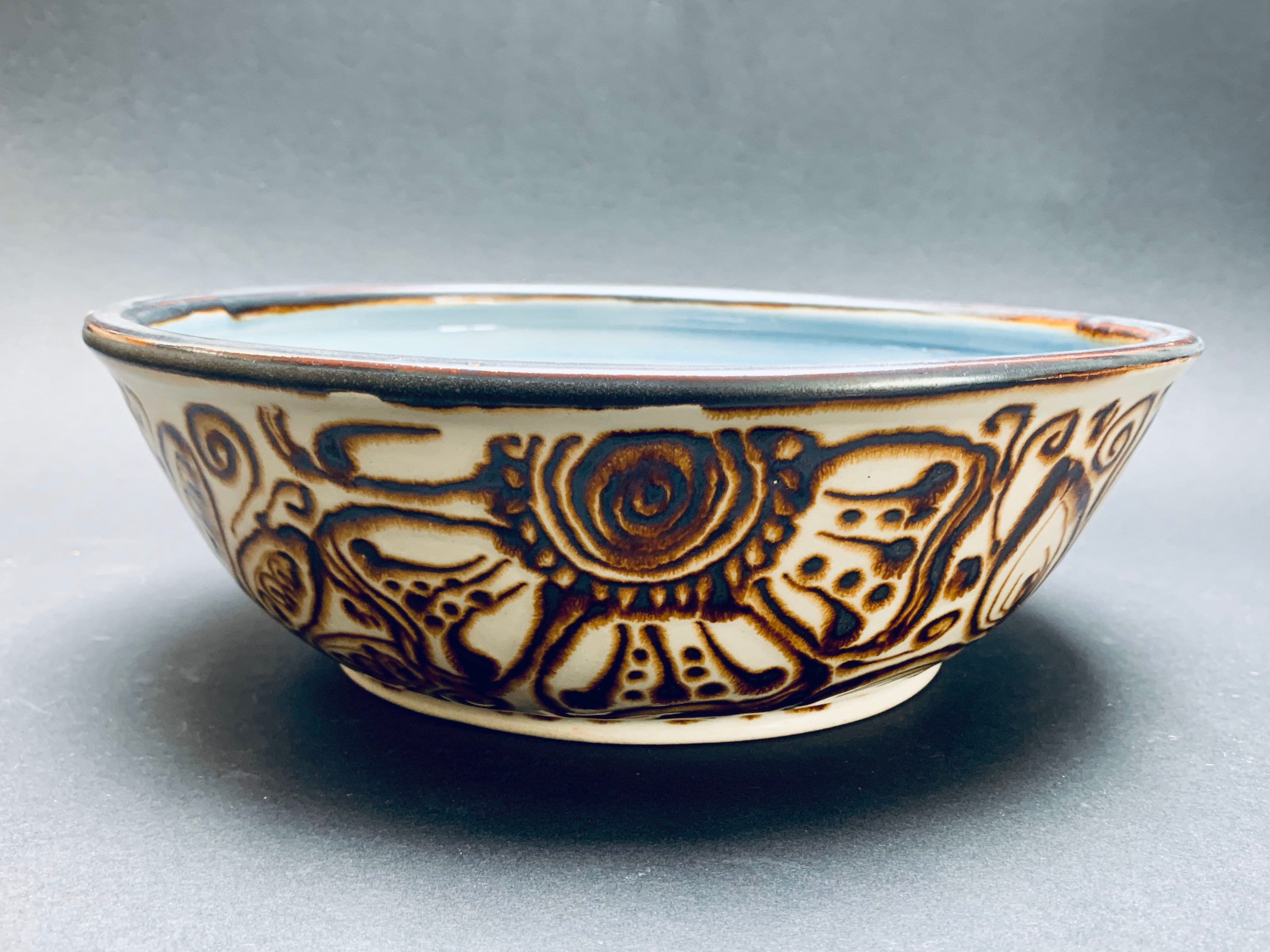 Large Flowery Ceramic Bowl/Baking Dish Large Bowl Casserole Dish