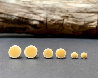 Sunny Lemon Yellow Porcelain Ear Studs Earrings | Ceramic Jewelry | S-L, handcrafted, 925 sterling silver or silverplated