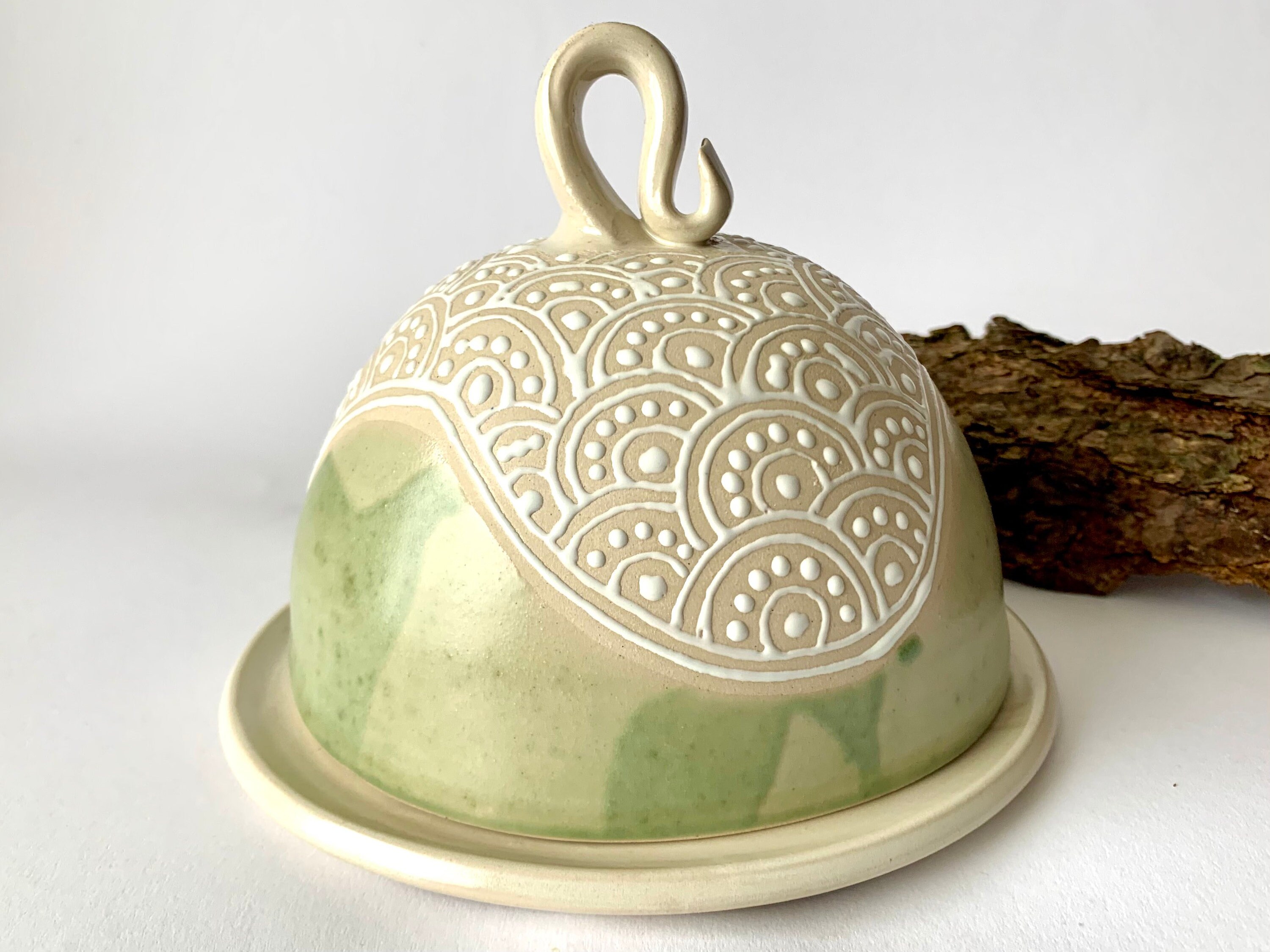 Beautiful Butter Dish Cheese Cover with handpainted quirky Etsy España