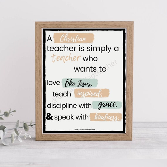 Christian Teacher Gift Teacher Printables Teacher Quote Etsy