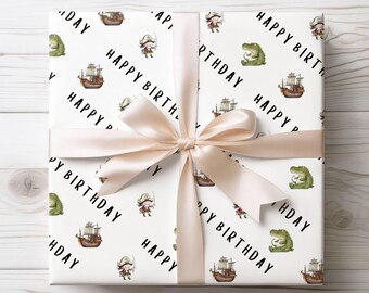 Pirate And Croc Birthday Wrapping Paper A2 Sheet