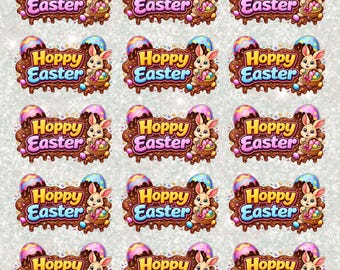 Hoppy Easter Jumbo Egg Decal A3 Gang Sheet UVDTF or DTF Prints