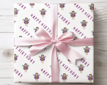 Fairy love Birthday Wrapping Paper A2 Sheet