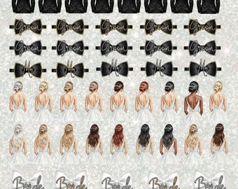 Wedding Bride & Groom A3 Gang Sheet UVDTF or DTF Prints