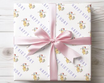 Party Bear Birthday Wrapping Paper A2 Sheet
