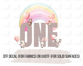Birthday Rainbow 1 UVDTF or DTF Decal Transfer Craft Making