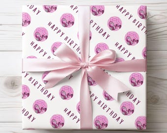 Gamer Pink Birthday Wrapping Paper A2 Sheet