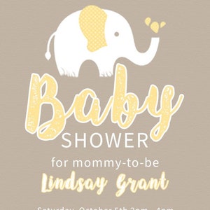 Baby Shower Invitation - Elephant