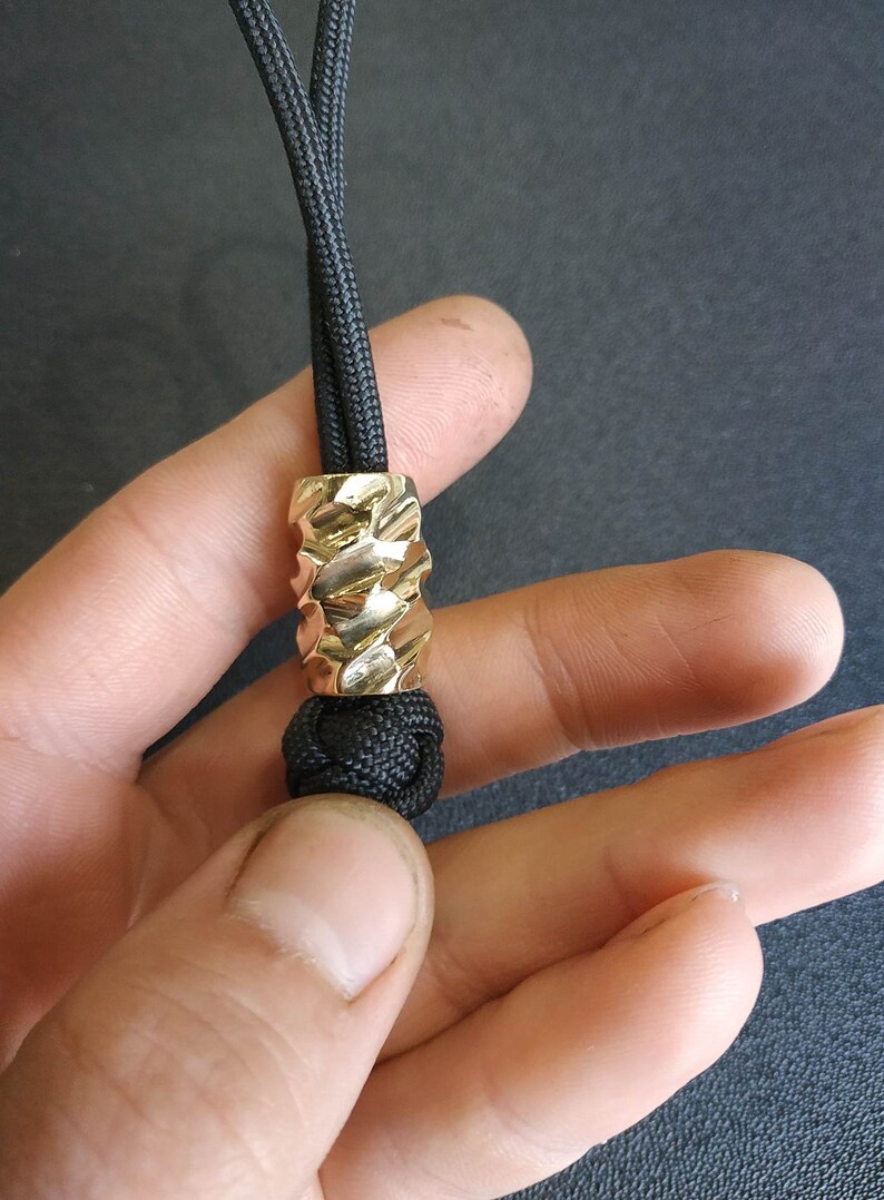 Bead from bronze. Edc Paracord polished bead Knife Lanyard Etsy