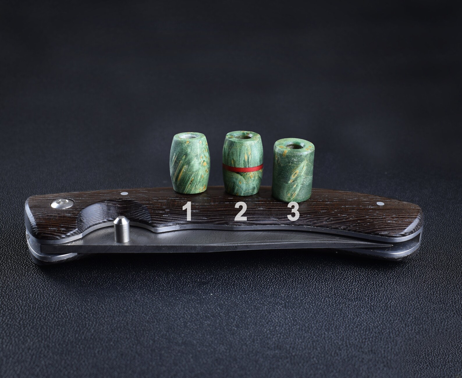 Knife bead made of Stabilized wood and Micarta. Fiber. Etsy