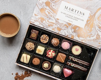 Martin's Chocolatier Signature Chocolate Assortment 16 Box Luxury Chocolate Gift Box  in 6 Flavours Belgian Chocolates Easter Chocolate Gift