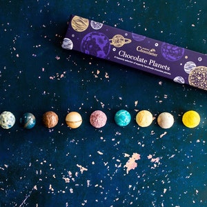 Schokoladenplaneten 9 Schokoladentrüffel Schokoladengeschenkset Vatertagsgeschenk für Ihn Handwerkerhandwerkspralinen Belgisches Schokoladengeschenk